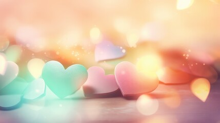 Fototapeta premium Romantic Pastels Heart Love Abstract Background in Soft Hues