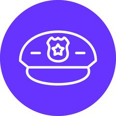 Vector Design Police Hat Icon Style