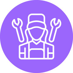 Vector Design Female Plumber Icon Style