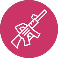 Vector Design Assault Rifle Icon Style
