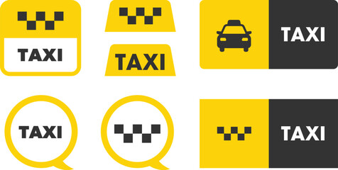 タクシーのロゴデザイン　アイコン　吹き出し