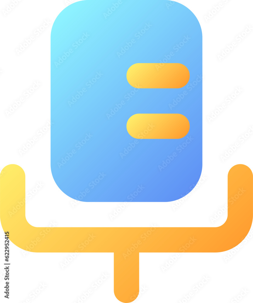 Poster microphone pixel perfect flat gradient color ui icon. sound recording. send voice message. simple fi