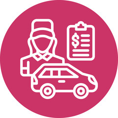 Vector Design Car Saleswoman Icon Style