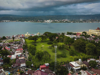 Aerial View of Ambon City, The Capital of Maluku
