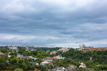 Fototapeta na wymiar Panoramic view of the city and buildings.