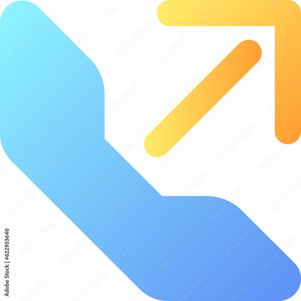 Wall mural outgoing call pixel perfect flat gradient color ui icon. calling via messenger. online communication