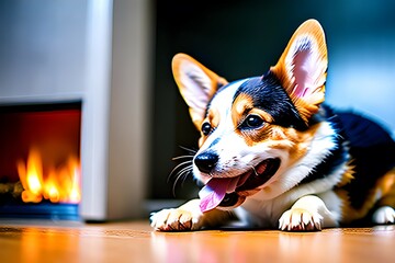 a dog sitting. Generative AI