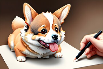 a dog sitting. Generative AI