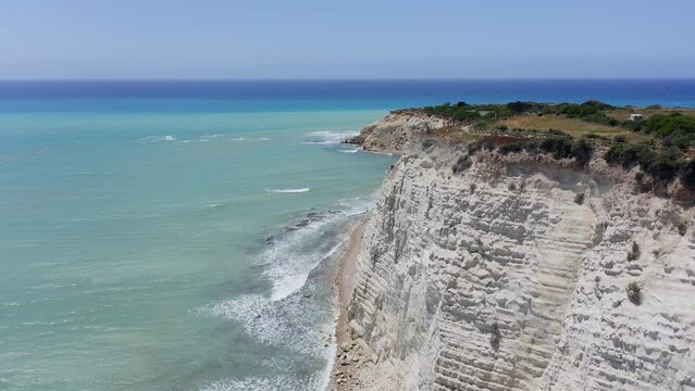 Aerial view of Eraclea Minoa beach in Sicily Italy