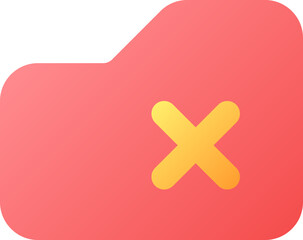 Fototapeta premium Delete from folder pixel perfect flat gradient color ui icon. Remove digital folder. Data storage. Simple filled pictogram. GUI, UX design for mobile application. Vector isolated RGB illustration