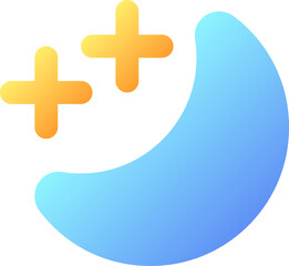 Fototapeta premium Sleep mode pixel perfect flat gradient color ui icon. Shift to silent mode. Do not disturb. Simple filled pictogram. GUI, UX design for mobile application. Vector isolated RGB illustration