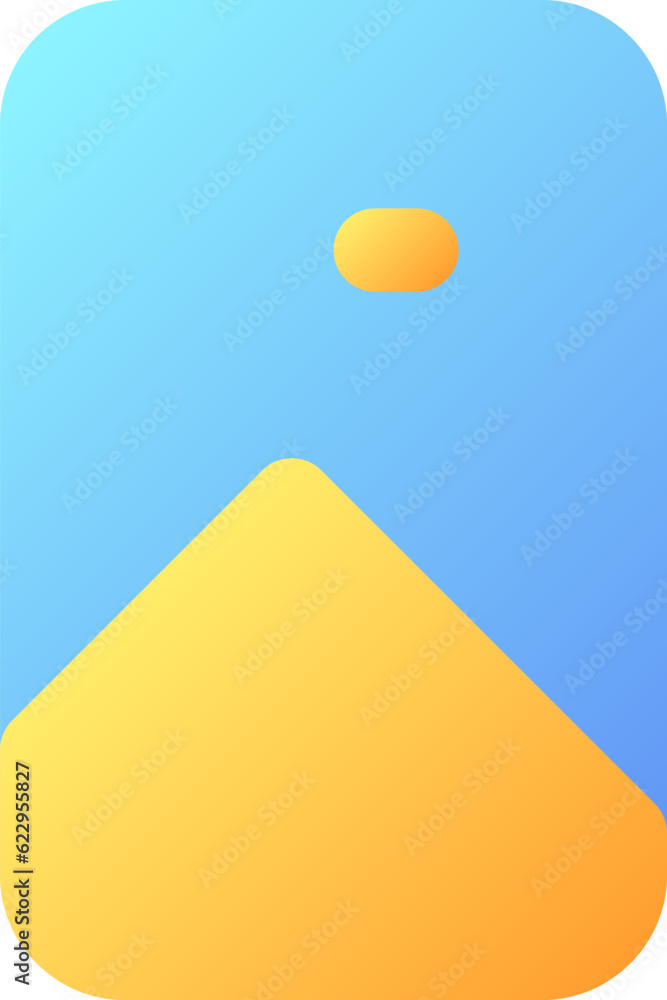 Poster vertical picture pixel perfect flat gradient color ui icon. multimedia. photo and video format. simp
