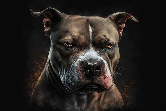 A drawing of a pitbull. Generative Ai