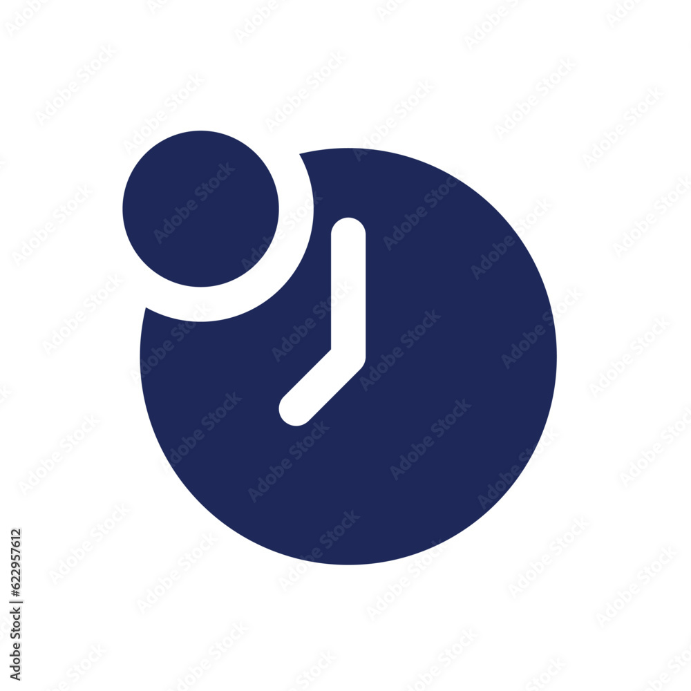 Poster reminder from time app black glyph ui icon. clock sign. show notification. user interface design. si