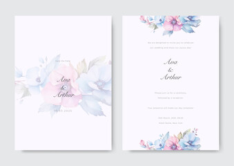 Vector beautiful and elegant floral wedding invitation card