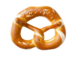 typical german pretzel isolated on transparent background