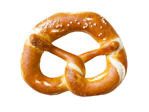 typical german pretzel isolated on transparent background