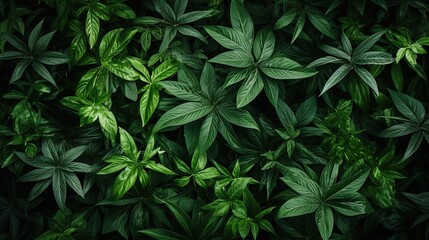 Naklejka na ściany i meble Natural leaves of green plants, eco background Created with Generative Ai technology.