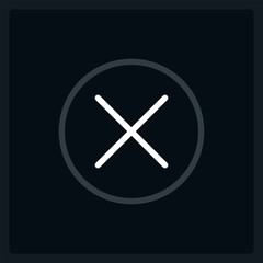 Obraz premium Hover cancel button UI element template. Editable isolated vector dashboard component. Flat user interface. Visual data presentation. Web design widget for mobile application with dark theme