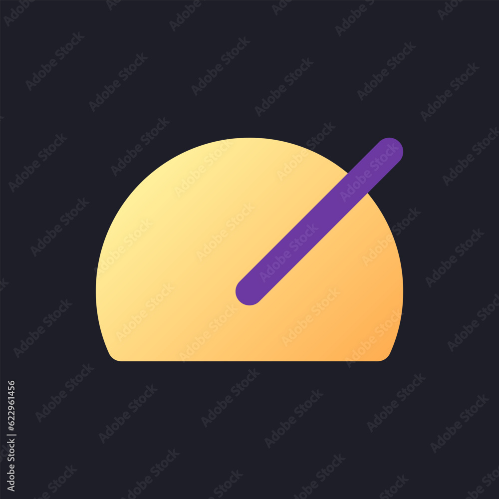 Poster speed up flat gradient fill ui icon for dark theme. footage editing. accelerate video. fast playback