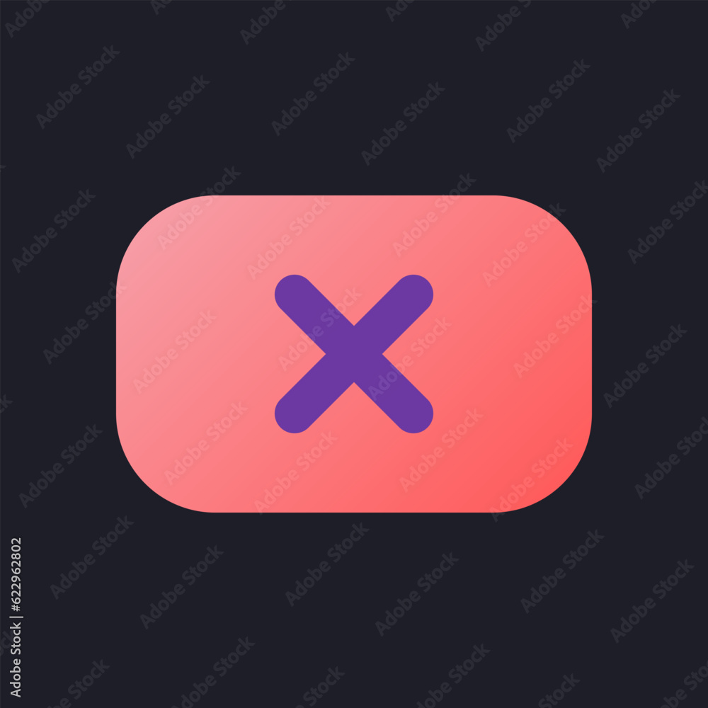 Aufkleber remove background flat gradient fill ui icon for dark theme. unwanted subject in footage. pixel perf