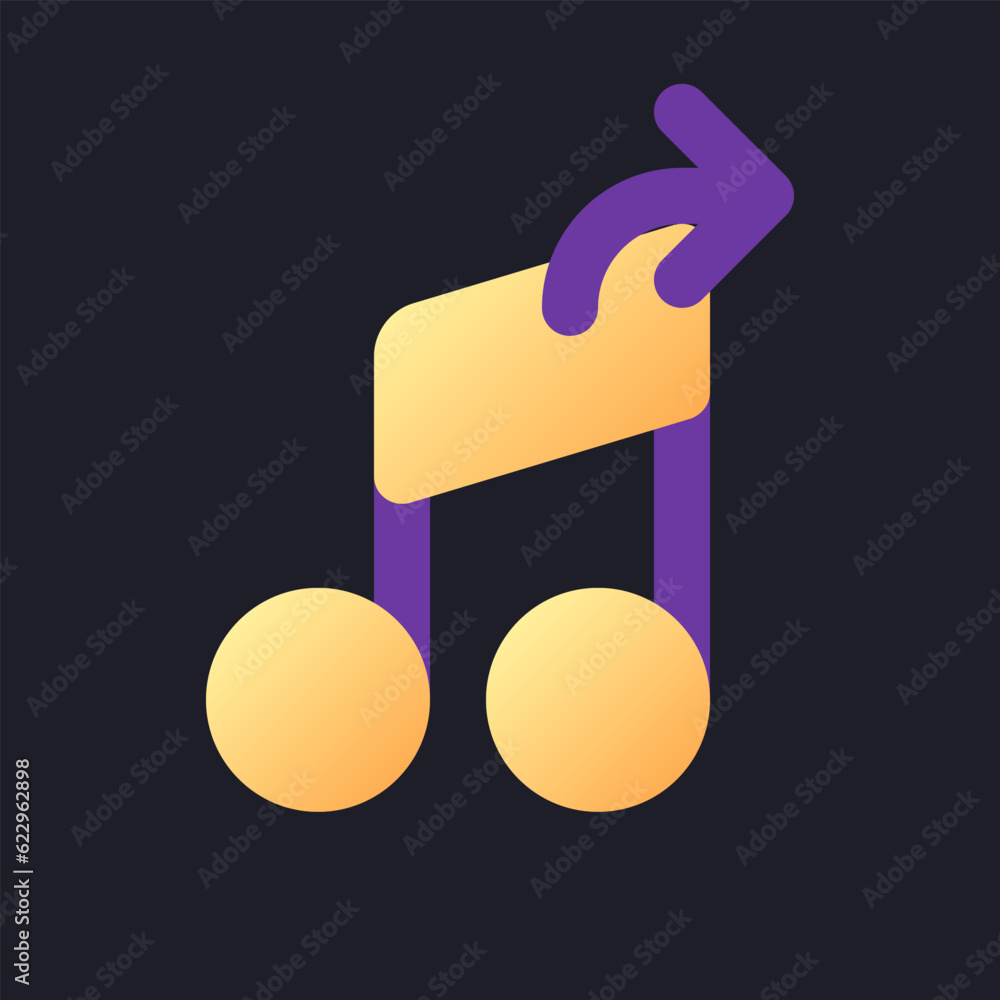 Poster extract audio flat gradient fill ui icon for dark theme. editing software tool. isolating sound. pix