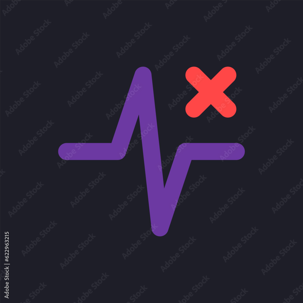 Aufkleber removed pulse animation flat gradient fill ui icon for dark theme. delete heartbeat effect from foot