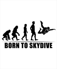 Skydiving logo vector t-shirt design i survived my first skydive