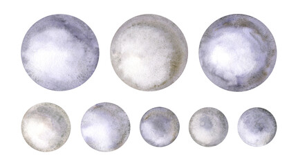 Hand drawn sea pearls. Watercolor illustration. Isolated.