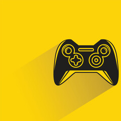 game joy stick with shadow on yellow background