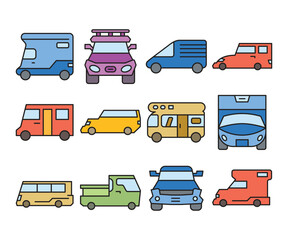 car and transportation icons set