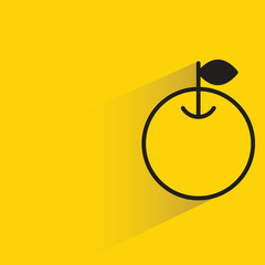 orange with shadow on yellow background