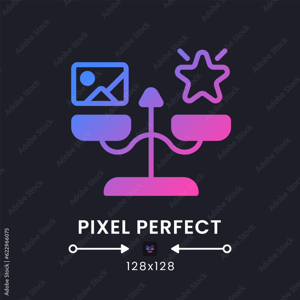 Poster implicit association testing purple solid gradient desktop icon on black. physiological signals meas
