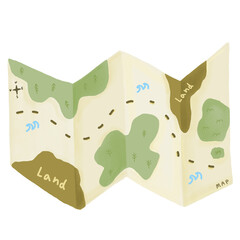 travel map for camping hand draw style 