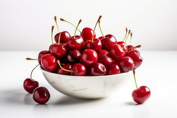 Obraz na płótnie Canvas Cherries fruit bowl. Generate Ai
