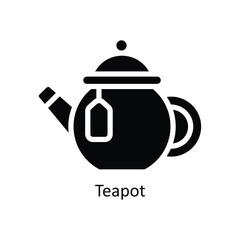 Teapot Vector   solid Icon Design illustration. Kitchen and home  Symbol on White background EPS 10 File