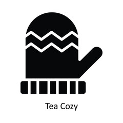 Obraz premium Mittens Vector solid Icon Design illustration. Kitchen and home Symbol on White background EPS 10 File