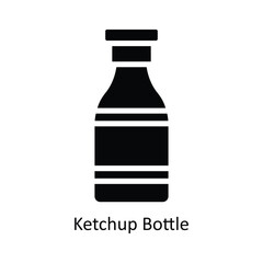 Ketchup Bottle Vector   solid Icon Design illustration. Kitchen and home  Symbol on White background EPS 10 File