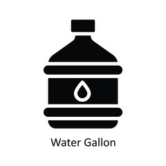 Water Gallon Vector   solid Icon Design illustration. Kitchen and home  Symbol on White background EPS 10 File