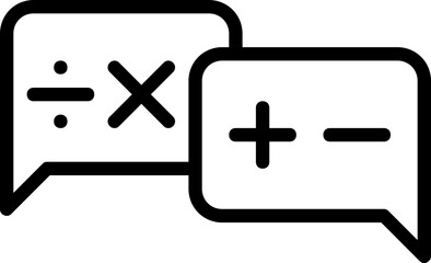 Math line icon. School icon simple cartoon style.