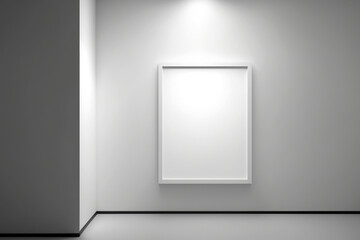 ai generated illustration  blank picture frame at gallery