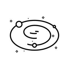 Galaxy in a trendy linear icon style. Enhance your designs with a sleek and contemporary vector illustration. This versatile and editable graphic resource is perfect for a multitude of purposes.