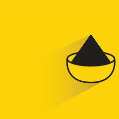 Fototapeta premium dessert with shadow on yellow background