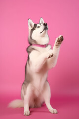 Very cute Siberian Husky in nature, national geography, Wide life animals. AI Generated.
