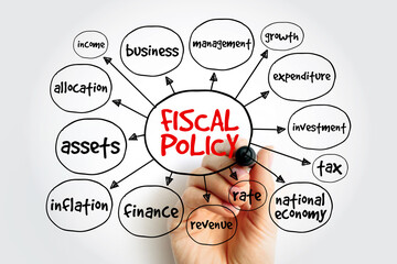 Fiscal policy mind map, business concept for presentations and reports