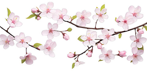 Cherry blossom flowers and branches set 11