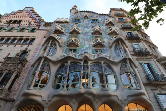 Barcelona, Spain, June 2023, Casa Batllo, Barcelona, Spain, architectural detail, touristic place