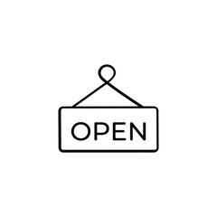 Open Sign Line Style Icon Design