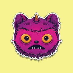 Cute little monster face illustration