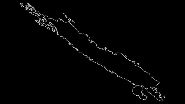 Isabel province map of Solomon Islands outline animation